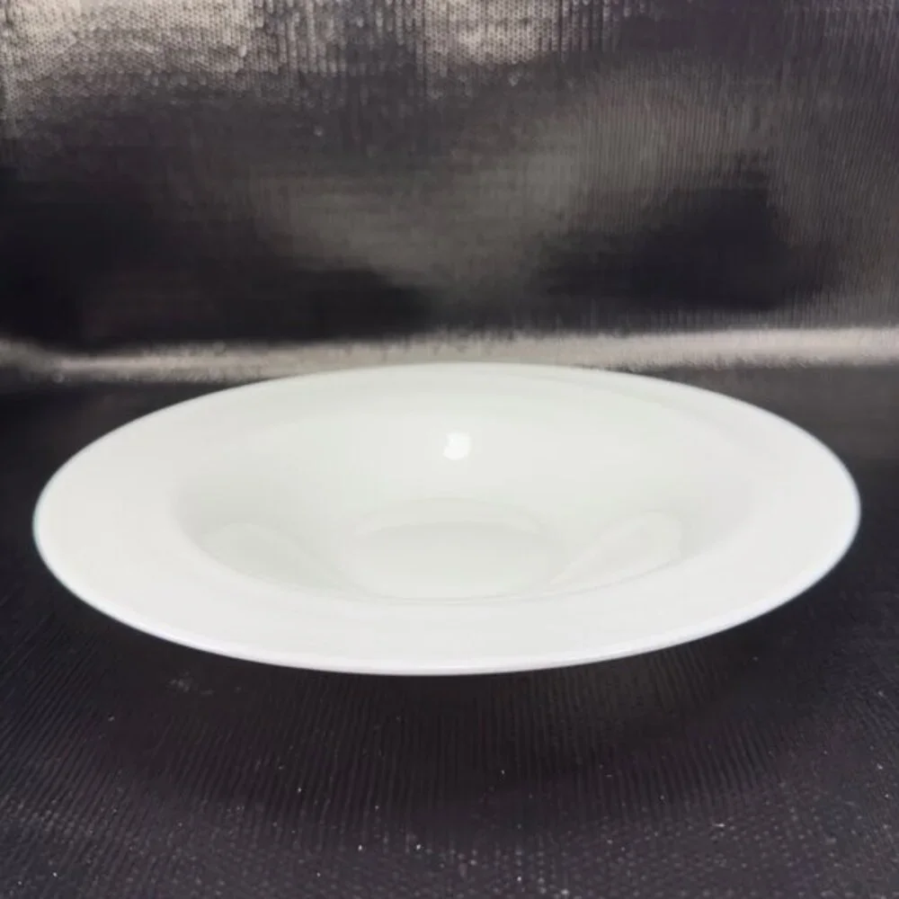 Fortessa White Swirl Round Deep Dish Bowl 9inch Bowls Dishes Porcelain Set 4 VTG